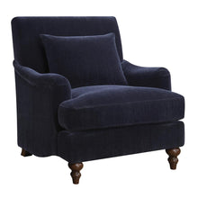 Load image into Gallery viewer, Frodo Upholstered Accent Chair with Turned Legs Midnight Blue image
