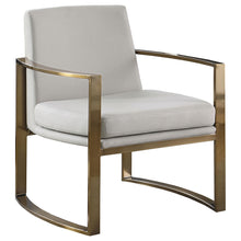 Load image into Gallery viewer, Cory Concave Metal Arm Accent Chair Cream and Bronze image
