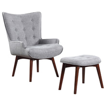 Load image into Gallery viewer, Willow Upholstered Accent Chair with Ottoman Grey and Brown image
