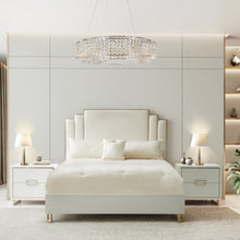 Load image into Gallery viewer, AICO Furniture Palm Gate King Upholstered Platform Bed in Cloud White
