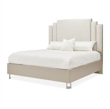 Load image into Gallery viewer, AICO Furniture Palm Gate Queen Upholstered Platform Bed in Clay image
