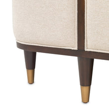 Load image into Gallery viewer, AICO Furniture Camellia Field King Upholstered Panel Bed in Warm Pecan
