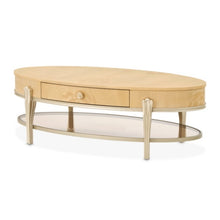 Load image into Gallery viewer, AICO Furniture Camellia Field Oval Cocktail Table in Caramel image
