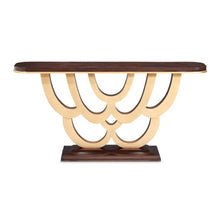 Load image into Gallery viewer, AICO Furniture Camellia Field Console Table in Warm Pecan
