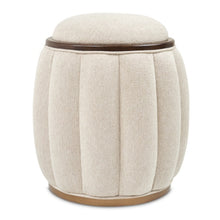 Load image into Gallery viewer, AICO Furniture Camellia Field Round Bench in Warm Pecan image
