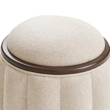 Load image into Gallery viewer, AICO Furniture Camellia Field Round Bench in Warm Pecan
