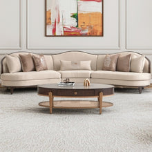 Load image into Gallery viewer, AICO Furniture Camellia Field RAF Loveseat Linen in Warm Pecan
