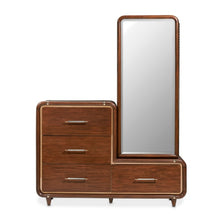 Load image into Gallery viewer, AICO Furniture Mason Park Offset Chest with Storage Mirror in Umber
