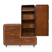 Load image into Gallery viewer, AICO Furniture Mason Park Offset Chest with Storage Mirror in Umber
