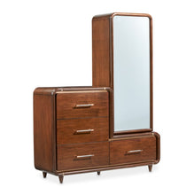 Load image into Gallery viewer, AICO Furniture Mason Park Offset Chest with Storage Mirror in Umber
