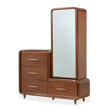 Load image into Gallery viewer, AICO Furniture Mason Park Offset Chest with Storage Mirror in Umber image
