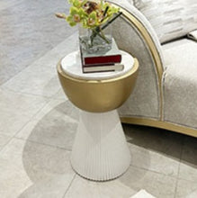 Load image into Gallery viewer, AICO Furniture Scotts Square Chairside Table in Light Champagne image
