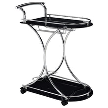 Load image into Gallery viewer, Elfman 2-shelve Serving Cart Chrome and Black image
