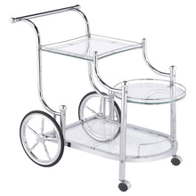 Load image into Gallery viewer, Sarandon 3-tier Serving Cart Chrome and Clear image
