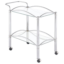 Load image into Gallery viewer, Shadix 2-tier Serving Cart with Glass Top Chrome and Clear image

