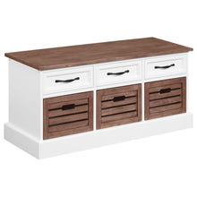 Load image into Gallery viewer, Alma 3-drawer Storage Bench Weathered Brown and White image
