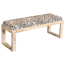 Load image into Gallery viewer, Aiden Sled Leg Upholstered Accent Bench Black and White image
