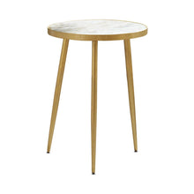 Load image into Gallery viewer, Acheson Round Accent Table White and Gold image
