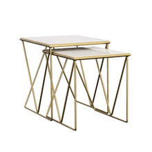 Load image into Gallery viewer, Bette 2-piece Nesting Table Set White and Gold image
