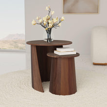 Load image into Gallery viewer, Yency 2-piece Round Mango Wood Nesting Table Set Dark Brown
