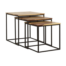 Load image into Gallery viewer, Belcourt 3-piece Square Nesting Tables Natural and Black image
