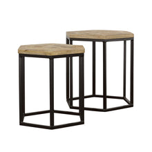 Load image into Gallery viewer, Adger 2-piece Hexagon Nesting Tables Natural and Black image
