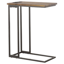 Load image into Gallery viewer, Rudy Snack Table with Power Outlet Gunmetal and Antique Brown image
