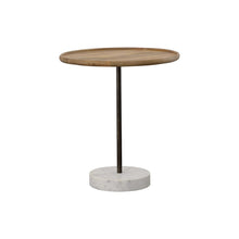 Load image into Gallery viewer, Ginevra Round Wooden Top Accent Table Natural and White image
