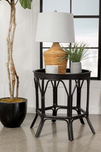 Load image into Gallery viewer, Antonio Round Rattan Tray Top Accent Table Black image
