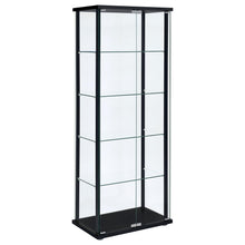 Load image into Gallery viewer, Delphinium 5-shelf Glass Curio Cabinet Black and Clear image
