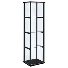 Load image into Gallery viewer, Cyclamen 4-shelf Glass Curio Cabinet Black and Clear image
