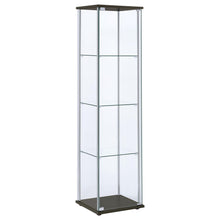 Load image into Gallery viewer, Bellatrix Rectangular 4-shelf Curio Cabinet Cappuccino and Clear image

