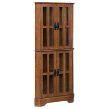 Load image into Gallery viewer, Coreosis 4-shelf Corner Curio Cabinet Golden Brown image
