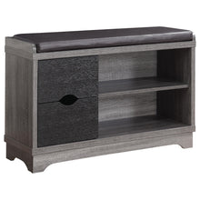 Load image into Gallery viewer, Aylin 2-drawer Storage Bench Medium Brown and Black image
