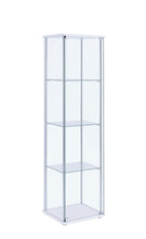 Load image into Gallery viewer, Bellatrix Rectangular 4-shelf Curio Cabinet White and Clear image
