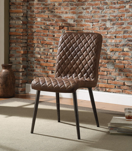 Hosmer Vintage Chocolate Top Grain Leather & Antique Black Side Chair image