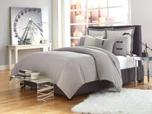 Load image into Gallery viewer, Fusion 7-pc Queen Duvet Set in Gray
