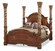 Load image into Gallery viewer, Villa Valencia King Poster Bed with Canopy in Chestnut image
