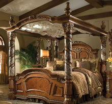 Load image into Gallery viewer, Villa Valencia King Poster Bed with Canopy in Chestnut
