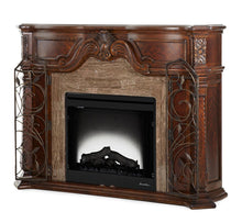 Load image into Gallery viewer, Windsor Court 2pc Fireplace w/Insert, Heater and LED Lights in Vintage Fruitwood
