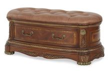 Load image into Gallery viewer, Cortina Leather Bedside Bench in Honey Walnut
