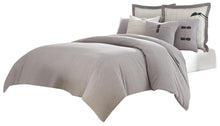 Load image into Gallery viewer, Fusion 7-pc Queen Duvet Set in Gray image
