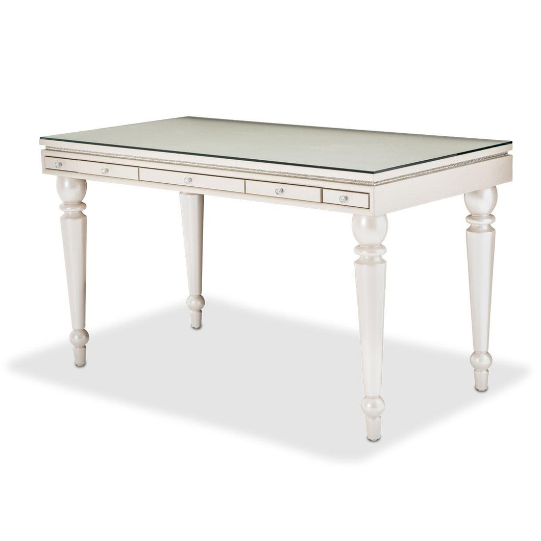 Glimmering Heights 2pc Writing Desk w/Glass Top in Ivory image