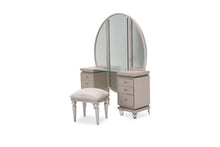 Load image into Gallery viewer, Glimmering Heights Upholstered Vanity w/ Mirror in Ivory 9011058/68-111
