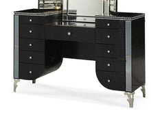 Load image into Gallery viewer, Hollywood Swank Upholstered Vanity in Black Iguana image
