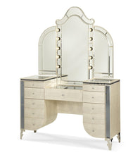 Load image into Gallery viewer, Hollywood Swank Upholstered Vanity in Crystal Croc
