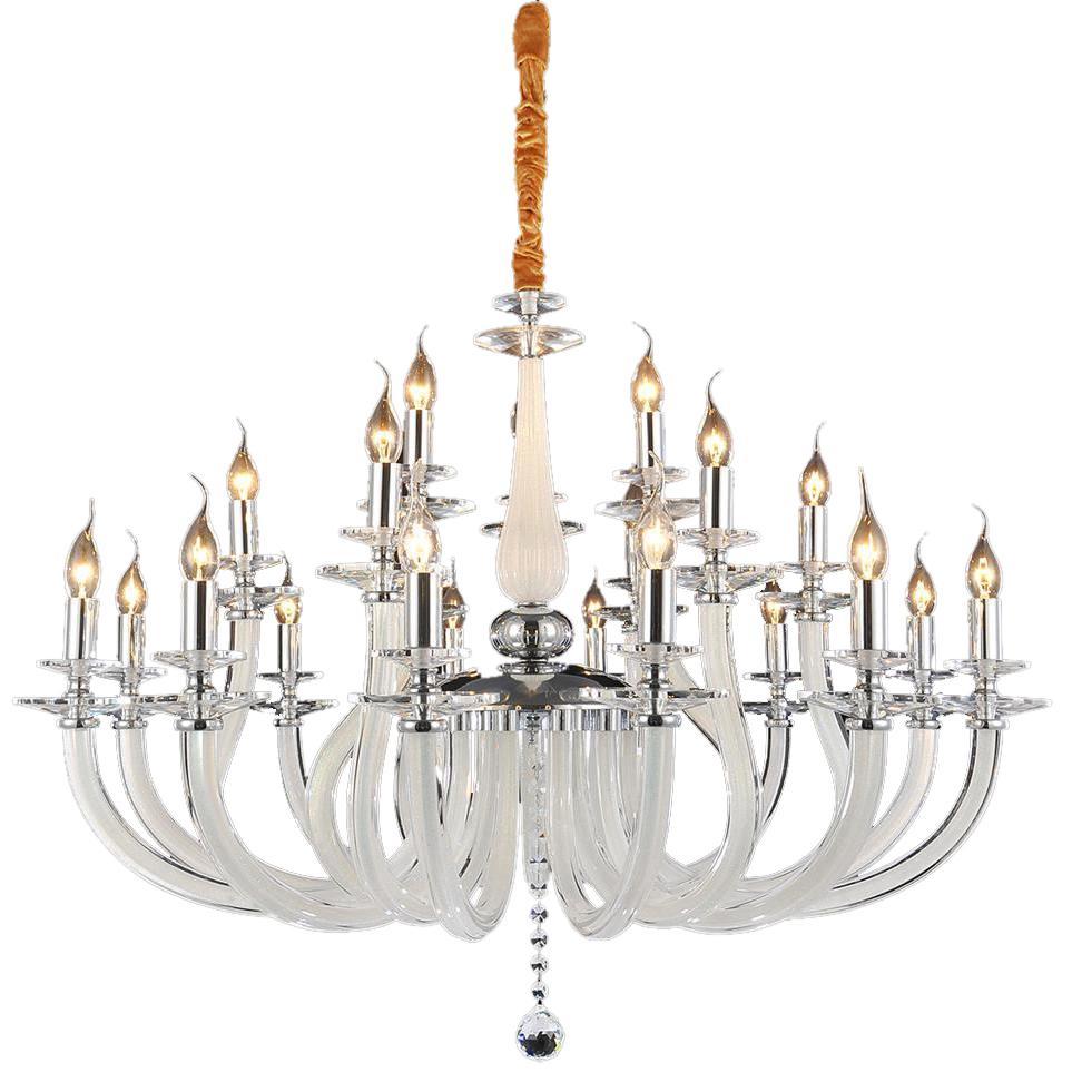 Lighting San Marco 21 Light Chandelier in Opalescent and Chrome image