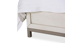 Load image into Gallery viewer, Menlo Station California King Panel Bed w/ Fabric Insert in Eucalyptus
