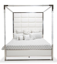 Load image into Gallery viewer, State St California King Metal Canopy Bed in Glossy White
