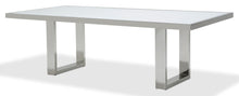 Load image into Gallery viewer, State St Rectangular Dining Table with Glass Top in Glossy White image
